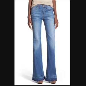 L’Agence frayed flare jeans